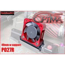 Ventilateur moteur universel 40mm (rouge avec support) : PO27R