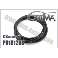 Cable silicone 12AWG Noir  1m - 6mik PO1812BK