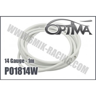 Cable silicone 14AWG Blanc 1m - 6mik PO1814W 