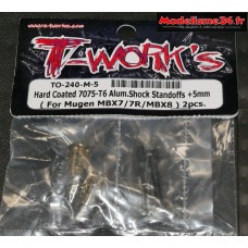 T-Work's Entretoises d'amortisseurs arrières aluminium +5mm MBX8 : TO240M5