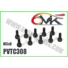 Vis Acier Tête Cylindrique M3x8 (10pcs) - PVTC308 