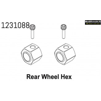 Absima Roue arrière Hex CR4.4 (2) : 1231088