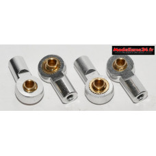 Chapes alu / laiton épaulé M3 argent 19mm ( 4 ) - m615