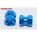 Hexagones 12x15mm alu  bleu  ( 2 ) : m725