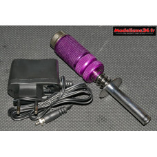 Chauffe bougie violet 1800mah avec son chargeur et son vumétre : m382