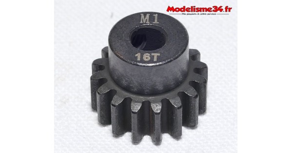 Pignon moteur M1 16 dents acier serie light : m25