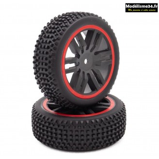 Funtek Roues complètes avants Funtek SBX (x2) Rouge : FTK-21103 