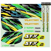 Planche stickers Funtek STX G2 VERT : FTK-21080