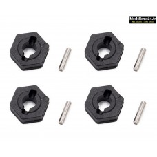 HobbyTech  Hexagone de roues + clavette (x4)  : MID-021