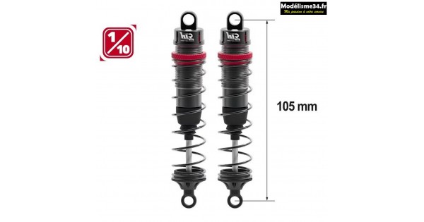 Amortisseur Métal 60mm Pour Voiture RC 1/10 HSP - Pièce Accessoire Rouge Accessoires Hsp Rc