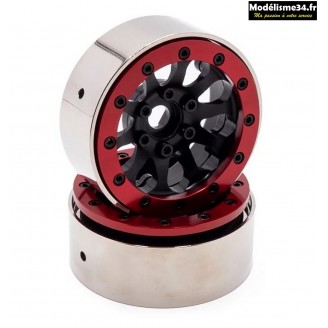 Jante Crawler Noir/Rouge Alu/Métal 1.9 beadlock Performance (x2) - HTR-T602 