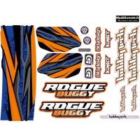 Hobbytech Planche stickers Rogue Buggy Orange : STICK-RGBUG-OR