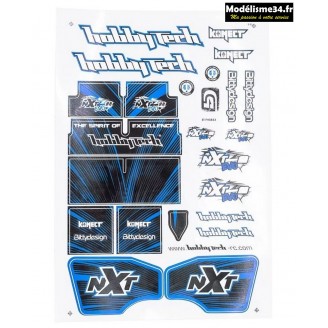 Hobbytech Planche d’autocollants NXT EVO RR Bleu : STICK-NXT-EVORR-BL 