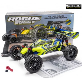 Hobbytech ROGUE Buggy 1/8ème brushless Jaune RTR : 1.ROGB.YE.RTR  