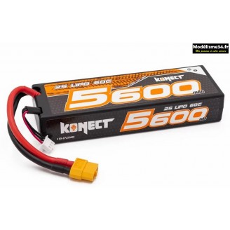 Konect Lipo 5600mah 7.4V 60C 2S (XT60) : KN-LP2S5600-XT60
