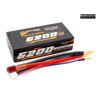 Konect Lipo 5200mah 7.4V 100C 2S2P SHORTY : KN-LP.RT-2S5200-ST 