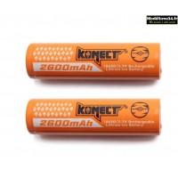 Batteries Pack 2 Batteries li-Ion type 18650 2600Mah avec boite de rangement : KN-LI-18650-2600 