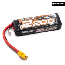 Batterie Konect Lipo 2200mah 11.1V 35C XT60 : KN-LP3S2200