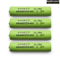 Pack de 4 batteries NiMh AAA 800mAh avec boite de rangement : KN-NI1.2-AAA-800 