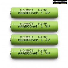Pack de 4 batteries NiMh AAA 800mAh avec boite de rangement : KN-NI1.2-AAA-800 