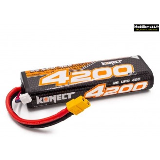 Konect Lipo 4200mah 7.4V 40C 2S1P 31Wh (XT60) : KN-LP2S4200-XT60 