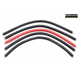 Konect Set de 5 cables 10AWG silicone - l180mm : KN-130203