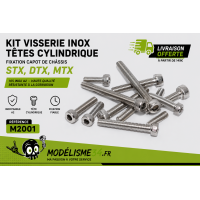 Kit visserie inox têtes cylindrique fixation capot de châssis STX, DTX, MTX : m2001