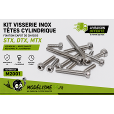 Kit visserie inox têtes cylindrique fixation capot de châssis STX, DTX, MTX : m2001