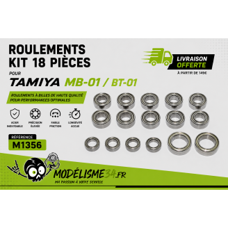 Roulements kit 18 pièces pour Tamiya MB-01 ou BT-01 : m1356
