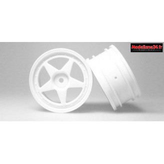 AMR Jantes 1/10 Touring 26mm 5-Spoke (2) Blanches : AMR-92561