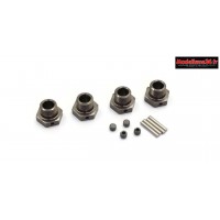 Kyosho Adaptateurs de roues Gun Metal (x4) MP10 : IFW107GM