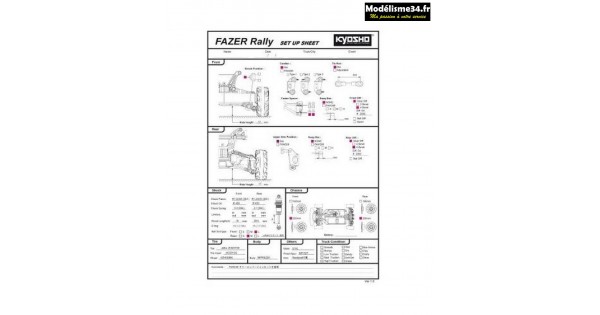 Support Amortisseur Avant Carbone Kyosho - Rallye Fazer FZ02-R (FAW242)