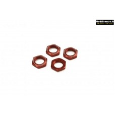 Kyosho Ecrous de roues cannelés 1/8 (x4) Rouge : IFW472R