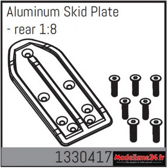 Absima Plaque de protection en aluminium - arrière 1/8 : 1330417