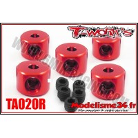 T-Work's Bagues d'arrêt de 2mm rouge (5pcs) - TA020R
