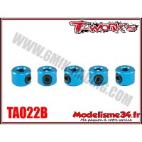 T-Work's Bagues d'arrêt de 3mm bleues (5pcs) - TA022B