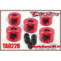 T-Work's Bagues d'arrêt de 3mm rouge (5pcs) - TA022R