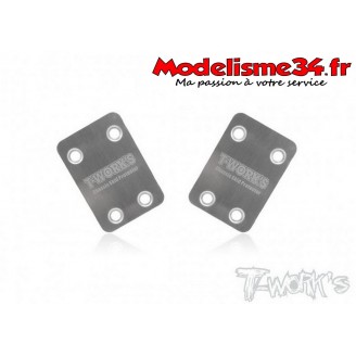 T-Work's Sabot de protection chassis inox Kyosho (x2) MP9/10 : TO220K