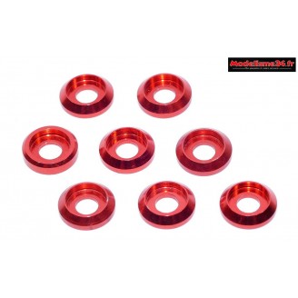 Rondelles cuvettes basse rouges pour vis M3 TC ( 8 ) : m1575