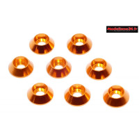 Rondelles cuvettes hautes oranges pour vis M3 TC ( 8 ) : m1588