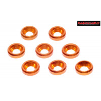 Rondelles cuvettes alu 3mm orange ( 8 ) : m1589