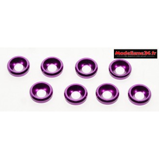 Rondelles cuvettes alu 3mm violet ( 8 ) : m1591
