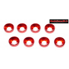 Rondelles cuvettes alu 4mm rouges ( 8 ) : m1594